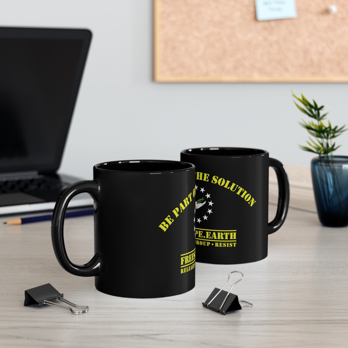 11oz Black Mug: Be Part of the Solution