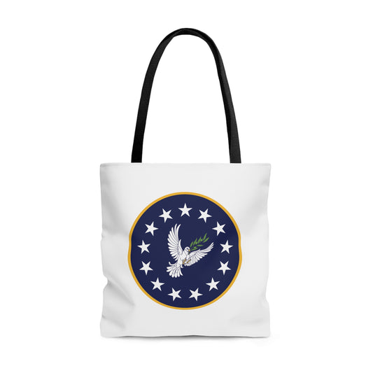 Tote Bag: 13-Star USA Peace Dove Seal + Be Part of the Solution (back)