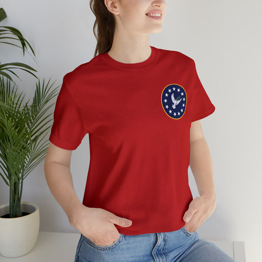 T-Shirt: 13-Star USA Peace Dove Seal (left chest) + Be Part of the Solution (back)