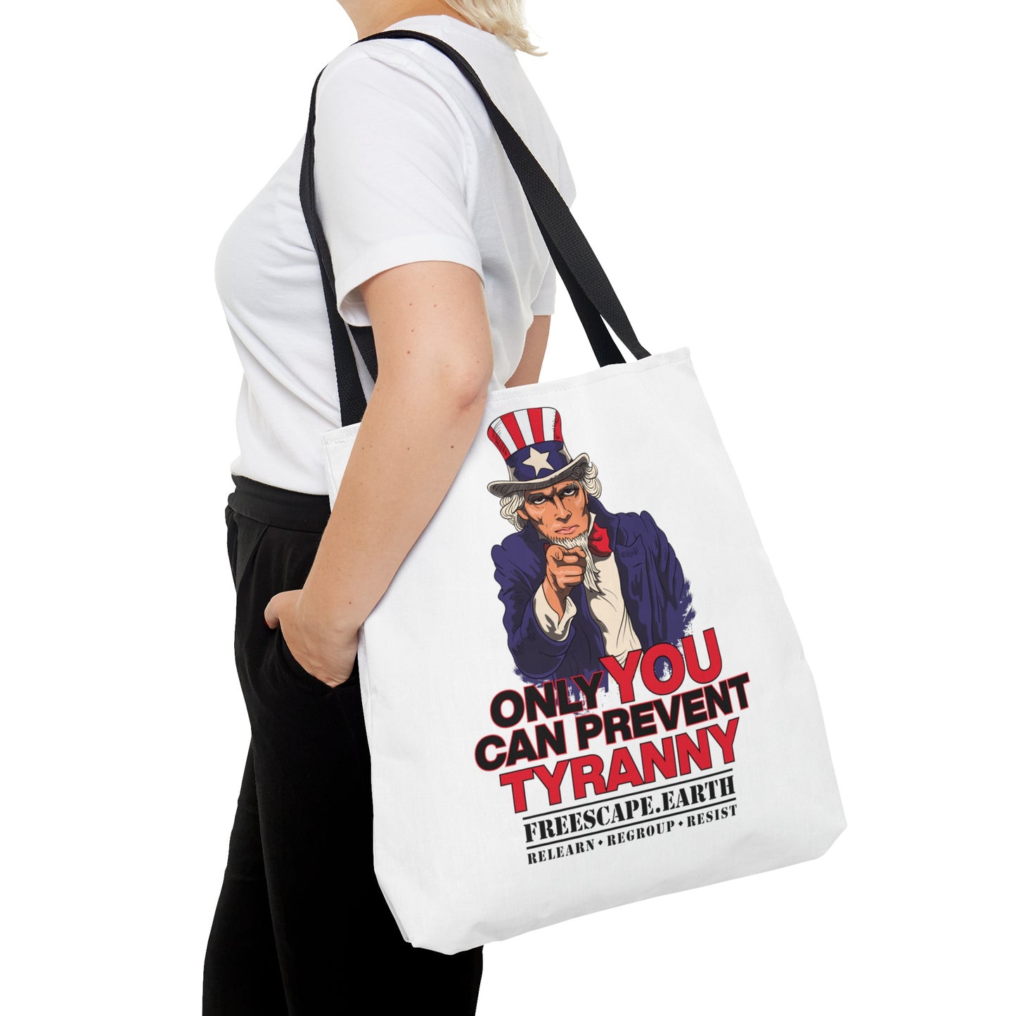 Tote Bag: Prevent Tyranny + Be Part of the Solution (back)