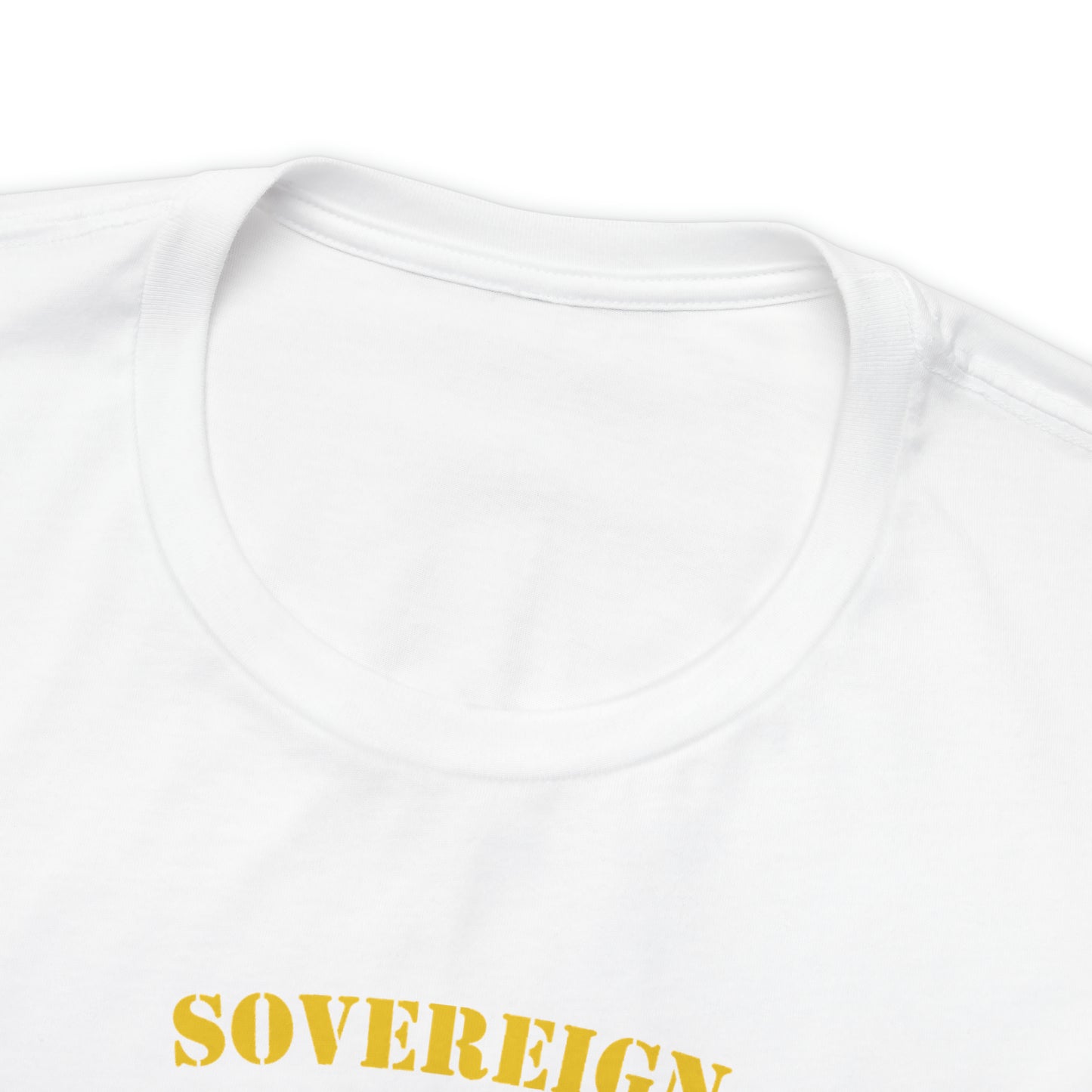 T-Shirt: Sovereign Collegiate (gold ink, center)