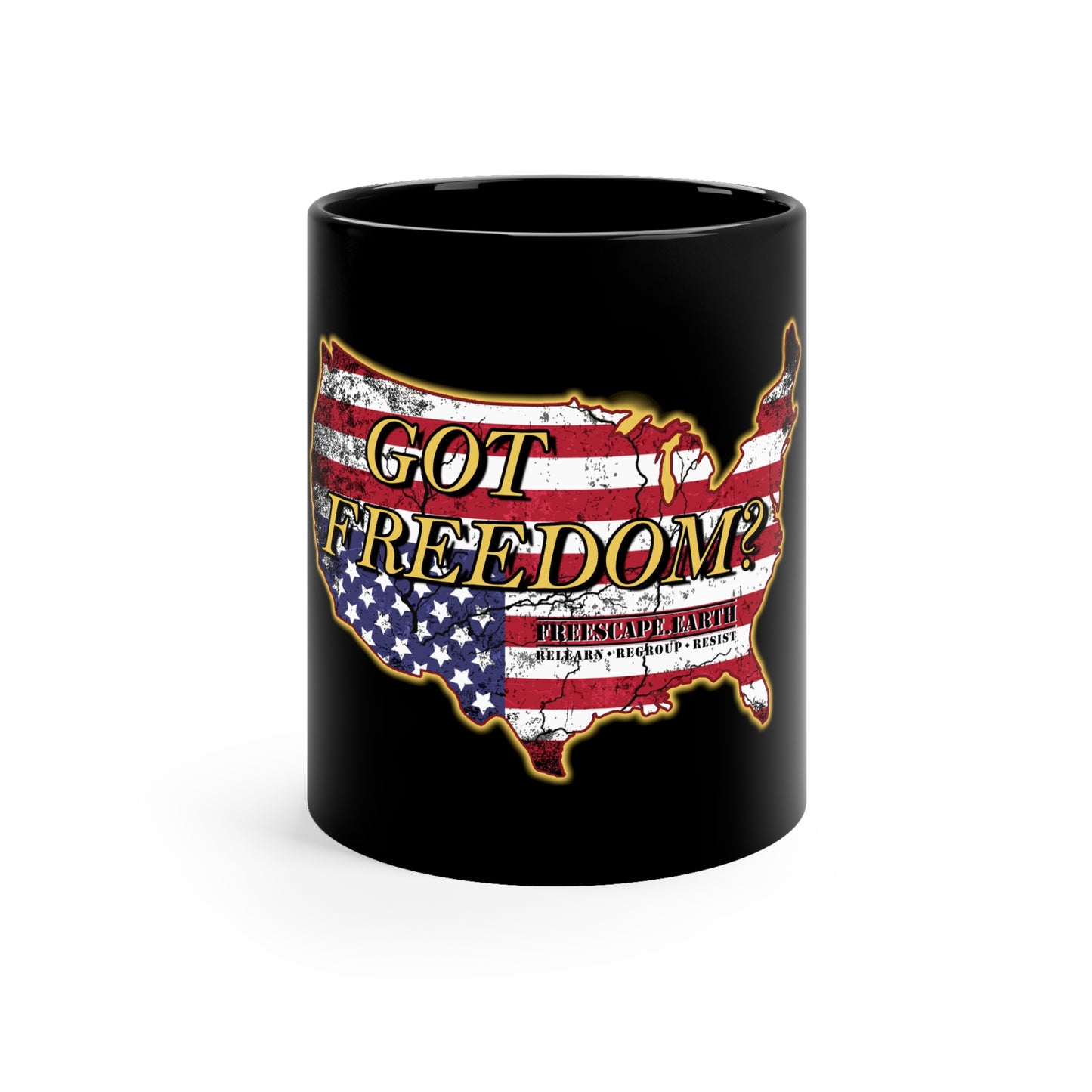 11oz Black Mug: Got Freedom?