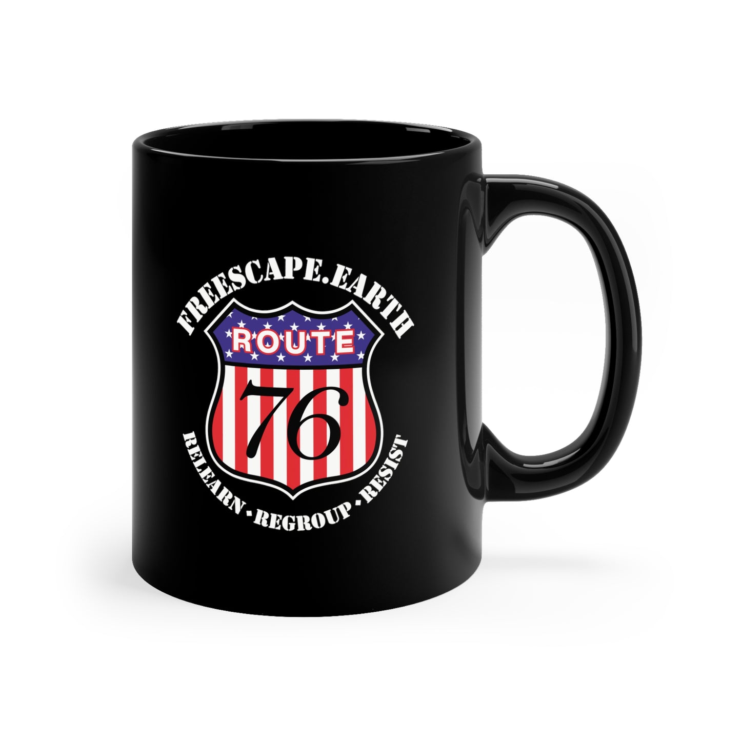 11oz Black Mug: Route 76