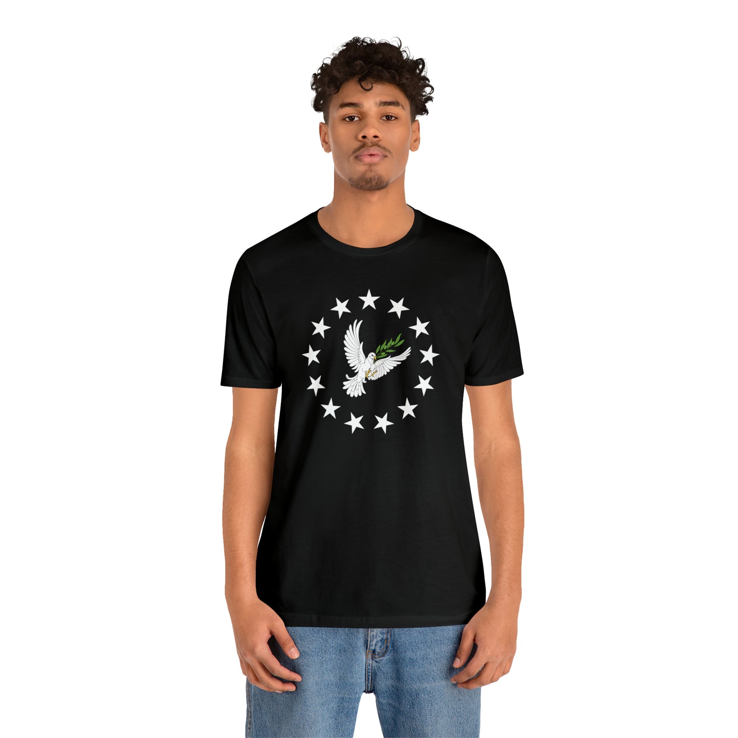 T-Shirt: 13-Star USA Peace Dove (center) + Be Part of the Solution (back)