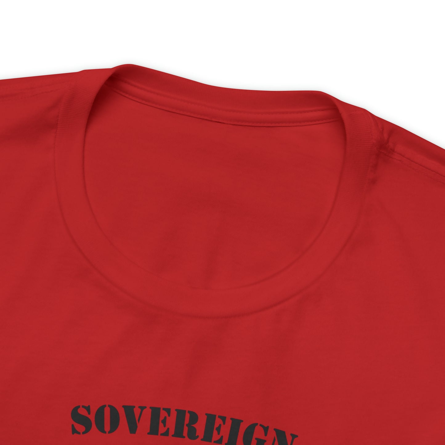 T-Shirt: Sovereign Collegiate (black ink, center)