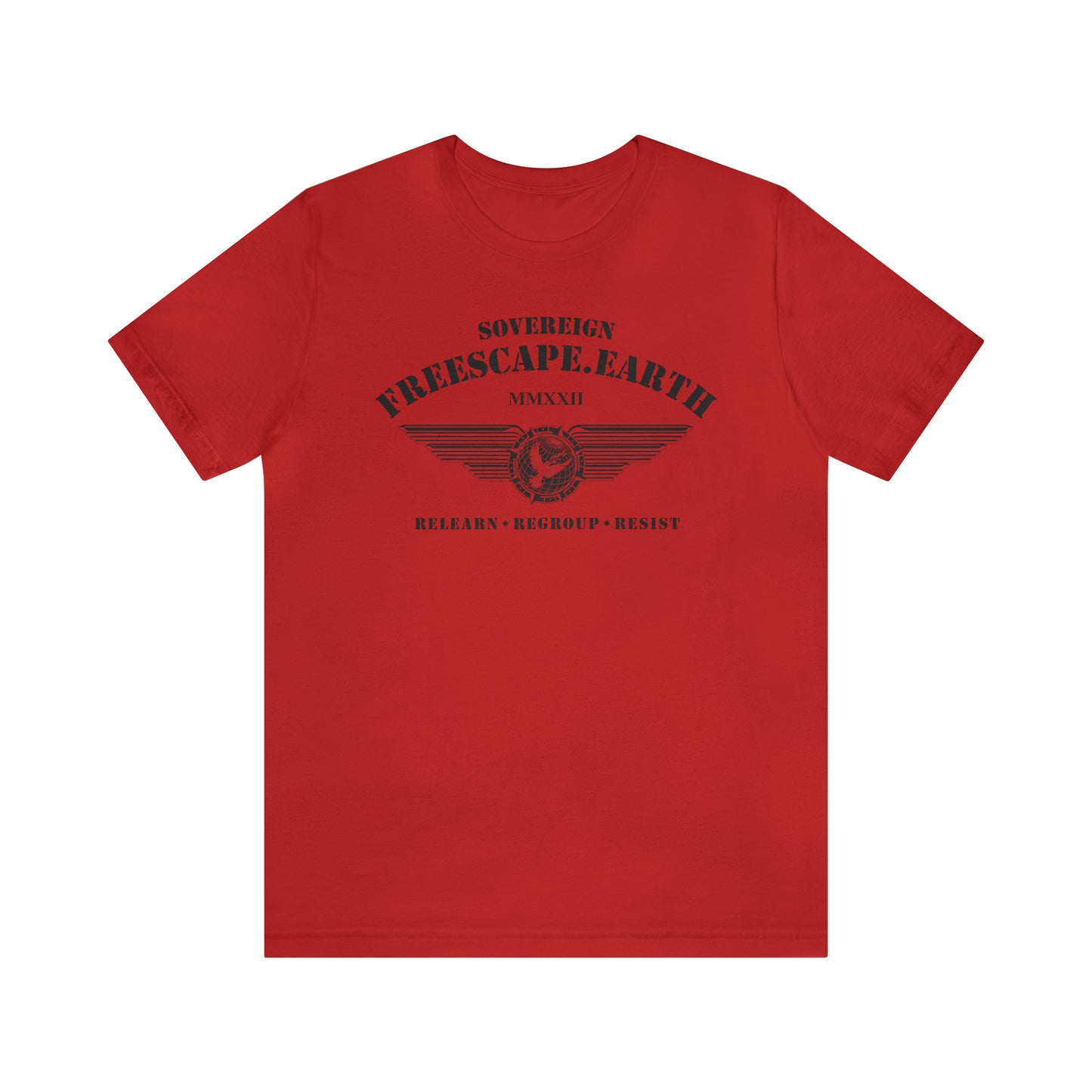 T-Shirt: Sovereign Collegiate (black ink, center)