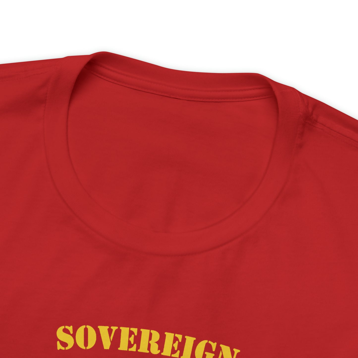 T-Shirt: Sovereign Collegiate (gold ink, center)