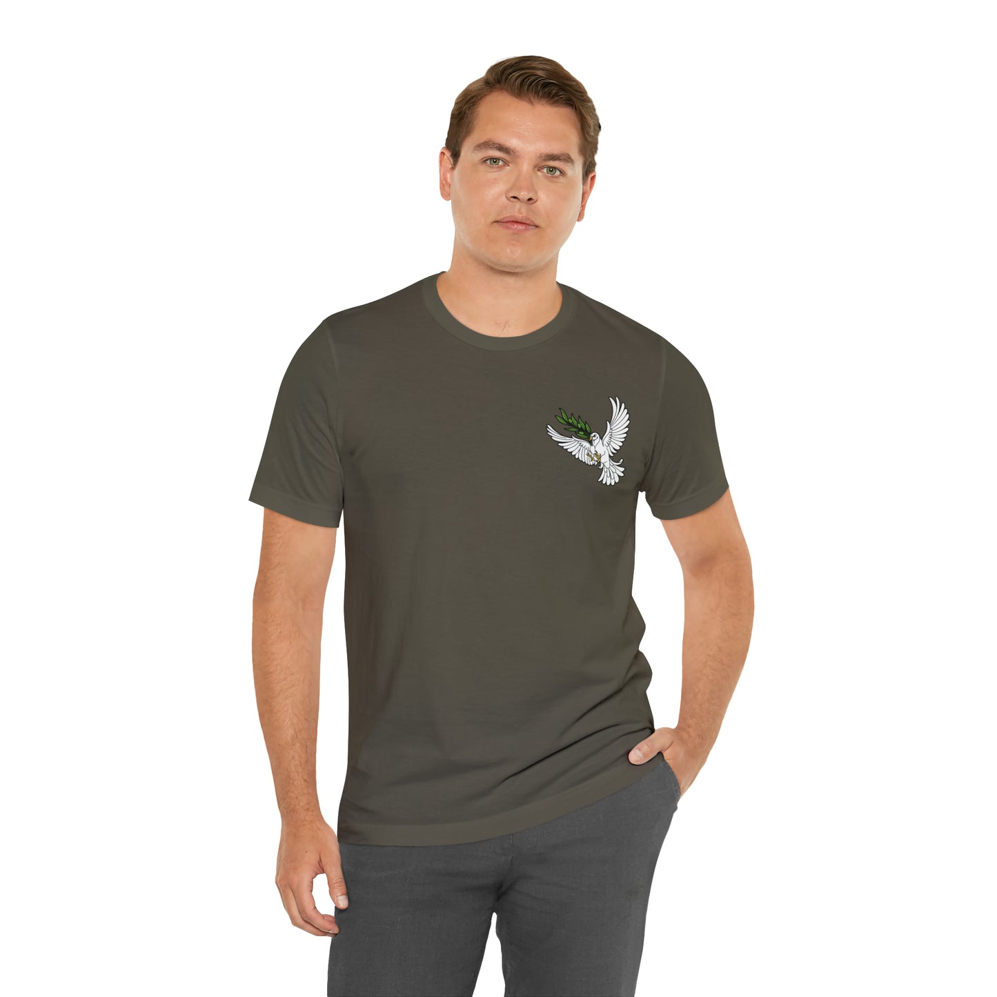 T-Shirt: Peace Dove (left chest) + We Are The Plan (back)