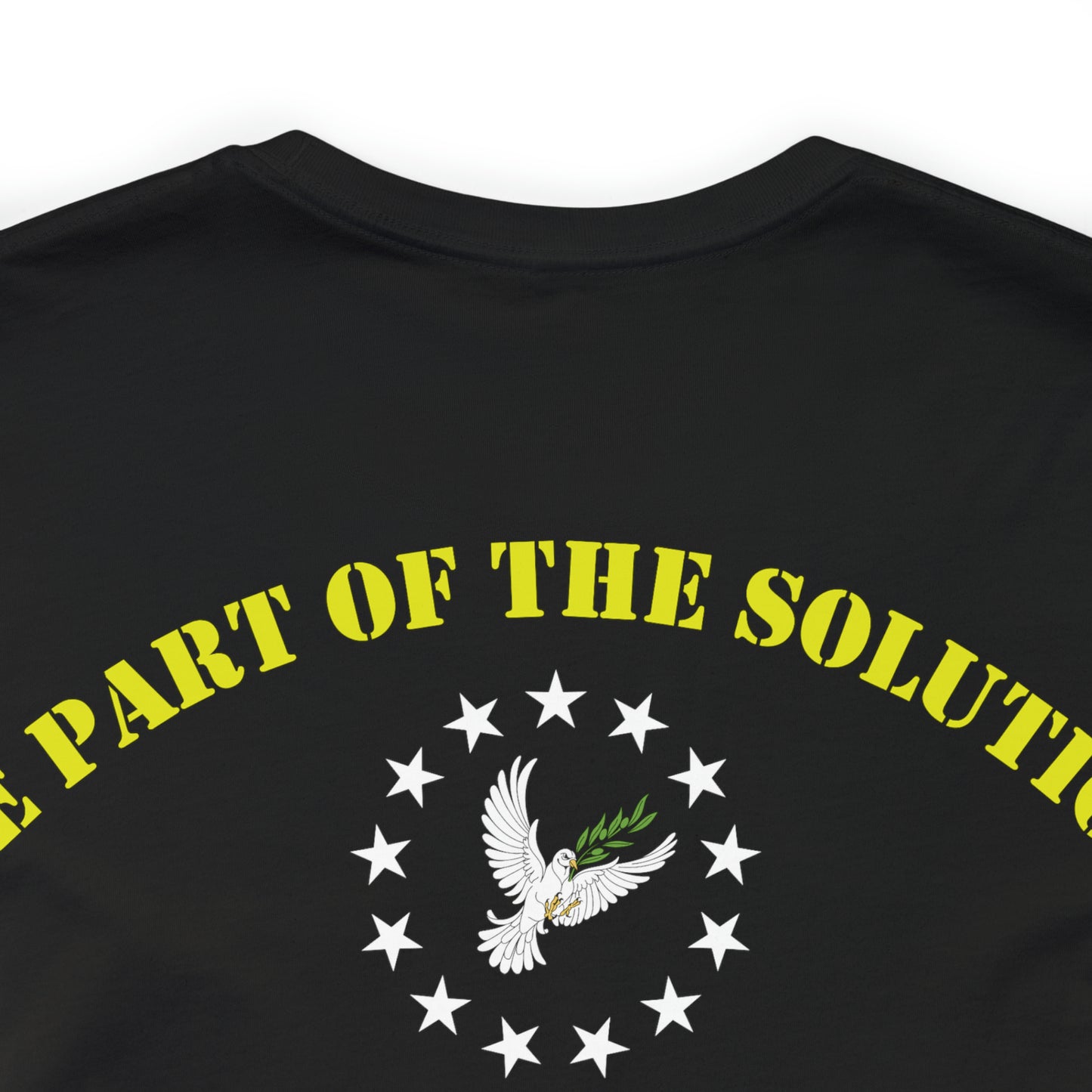 T-Shirt: Wake Up America! (center chest) + Be Part of the Solution (back)