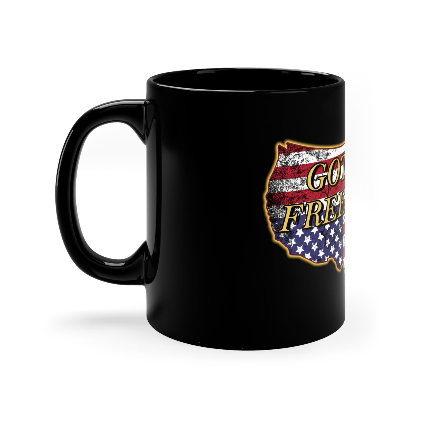 11oz Black Mug: Got Freedom?