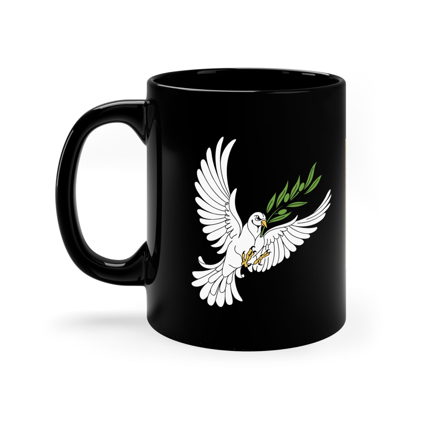 11oz Black Mug: Peace Dove