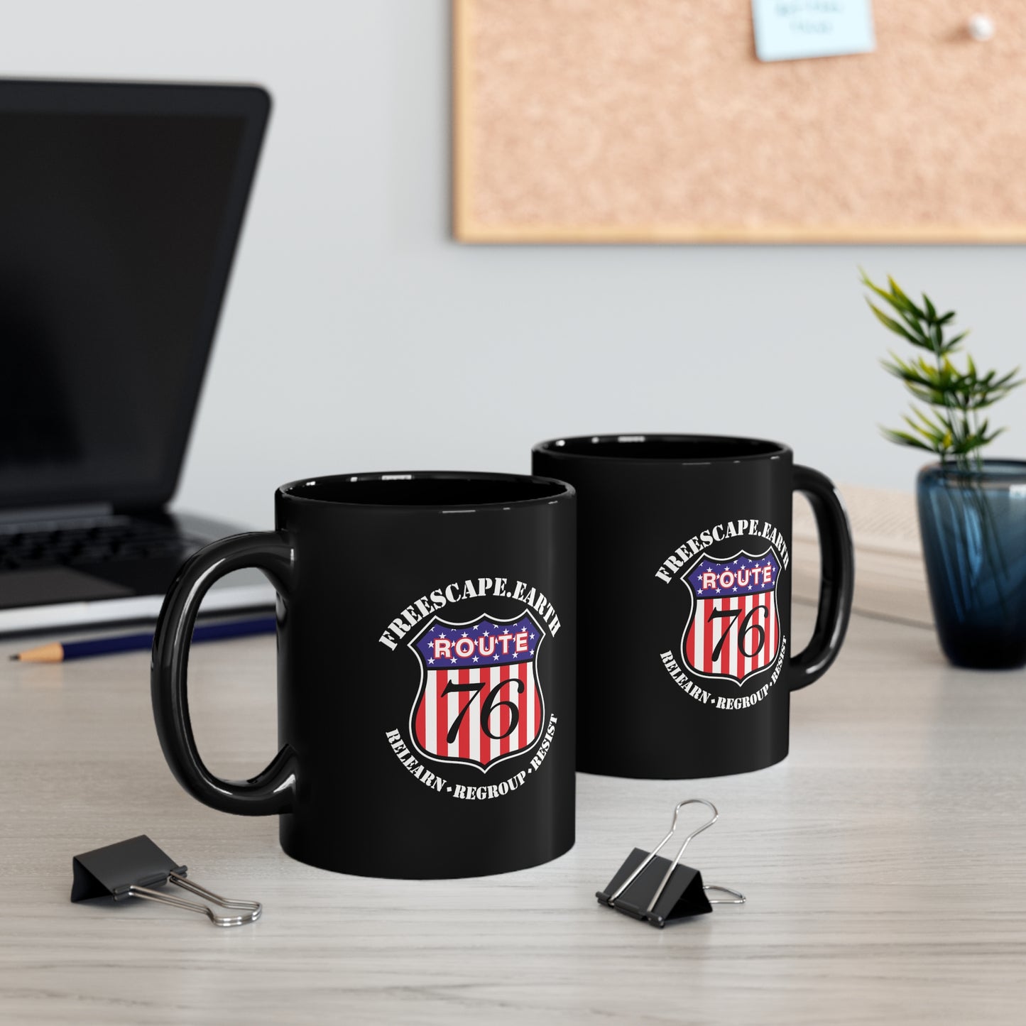 11oz Black Mug: Route 76