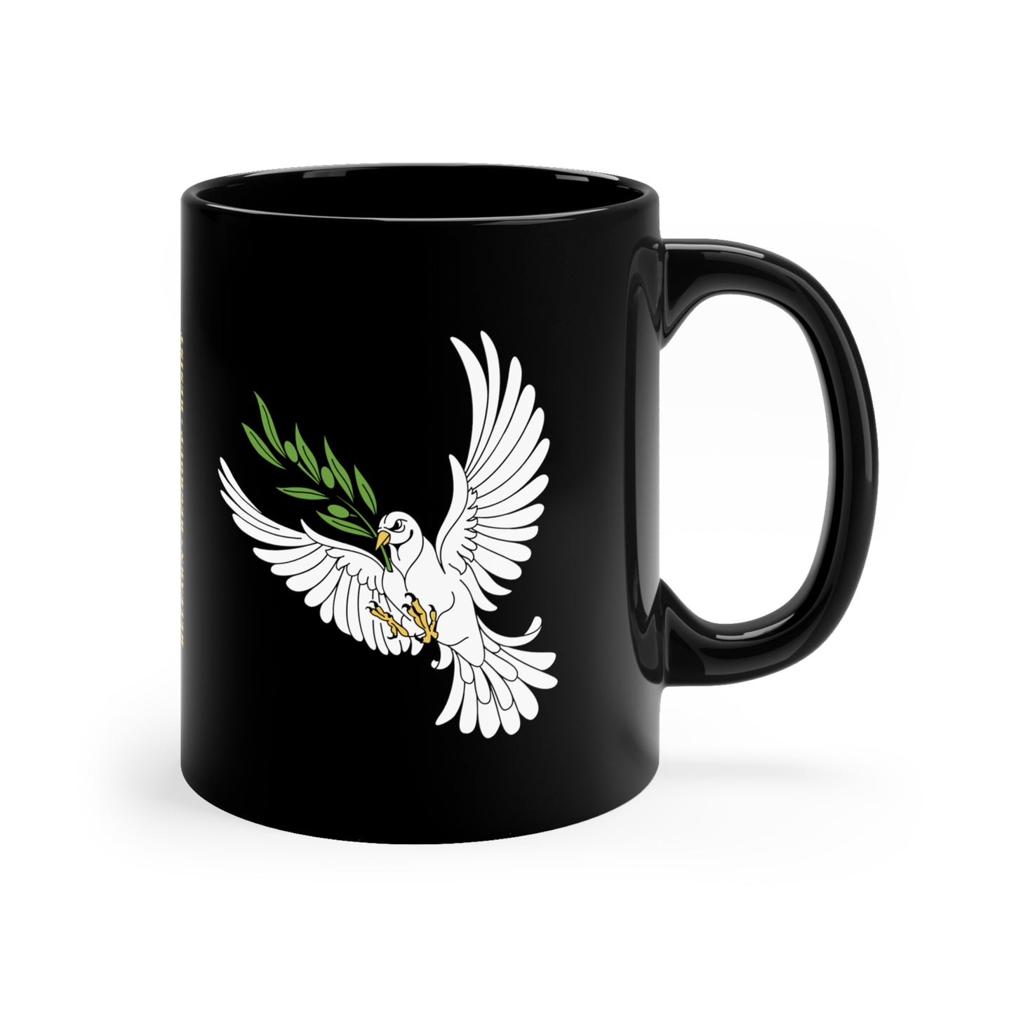 11oz Black Mug: Peace Dove