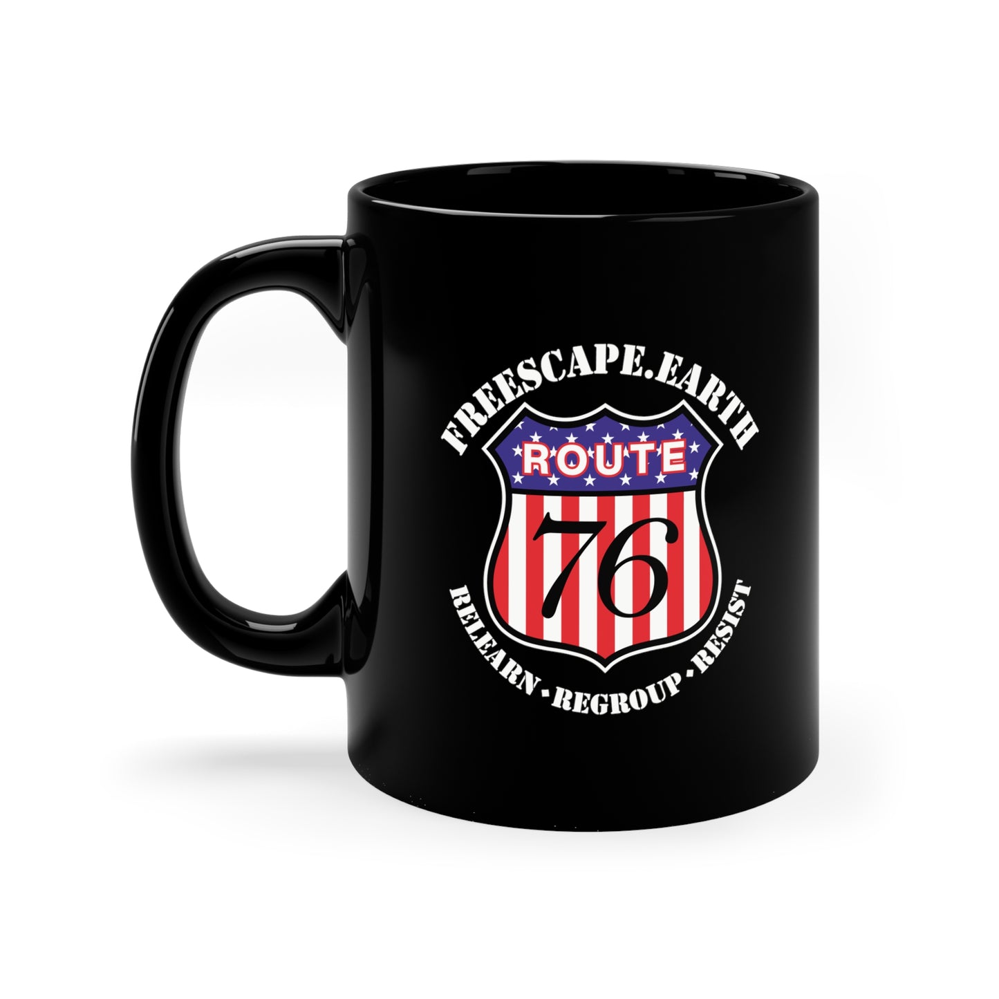 11oz Black Mug: Route 76