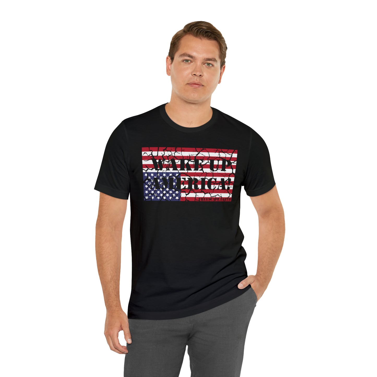 T-Shirt: Wake Up America! (center chest) + Be Part of the Solution (back)