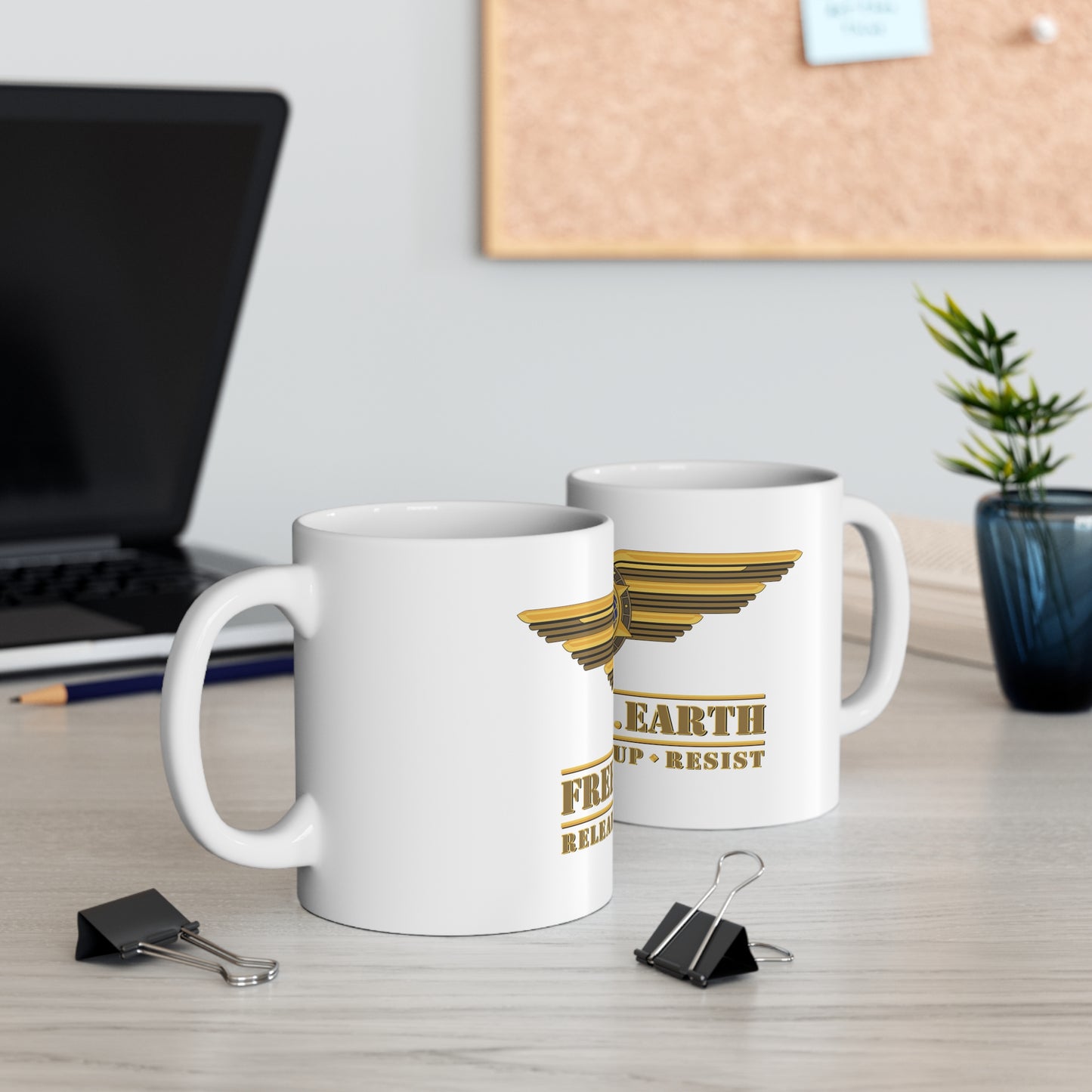 11oz White Mug: Light Striker