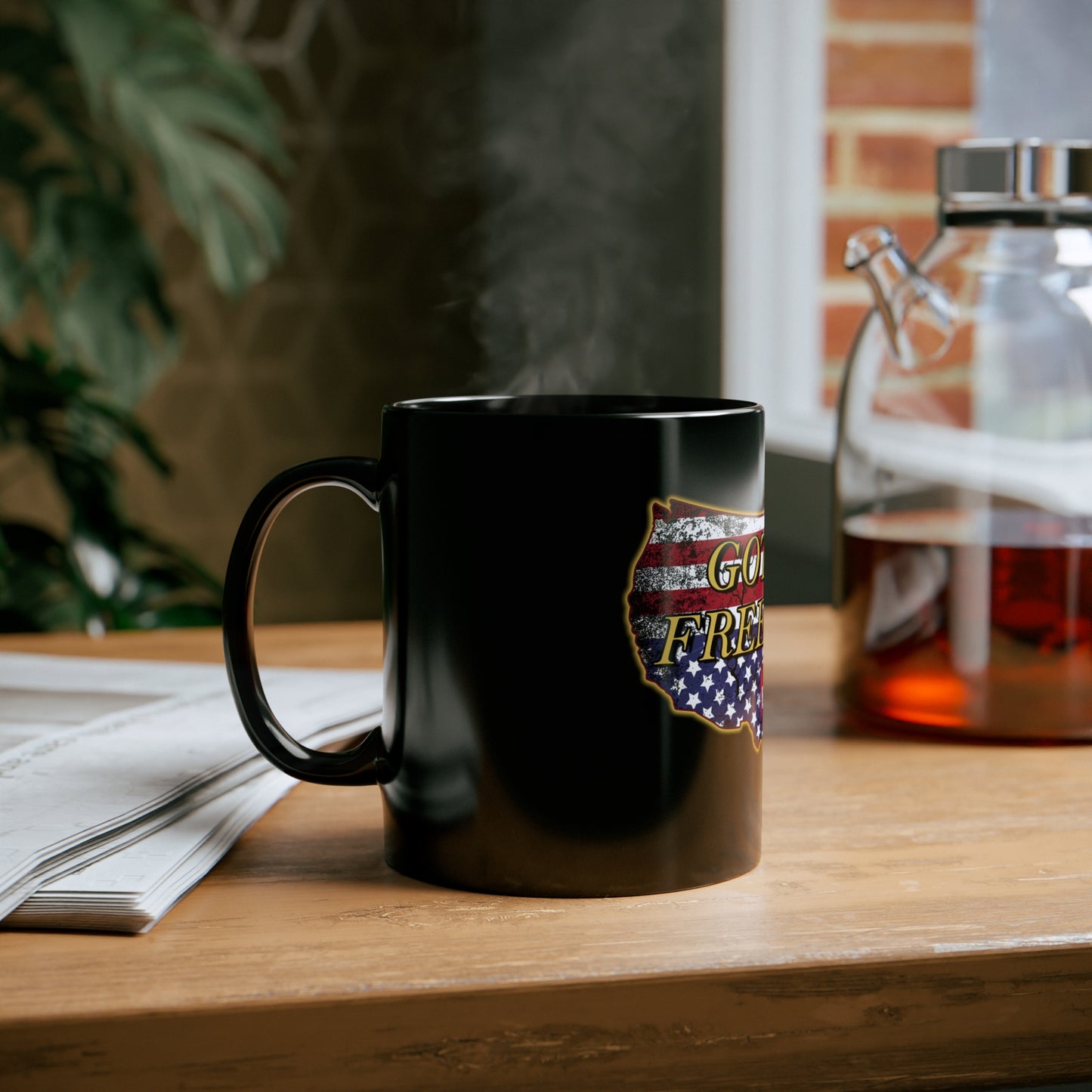 11oz Black Mug: Got Freedom?