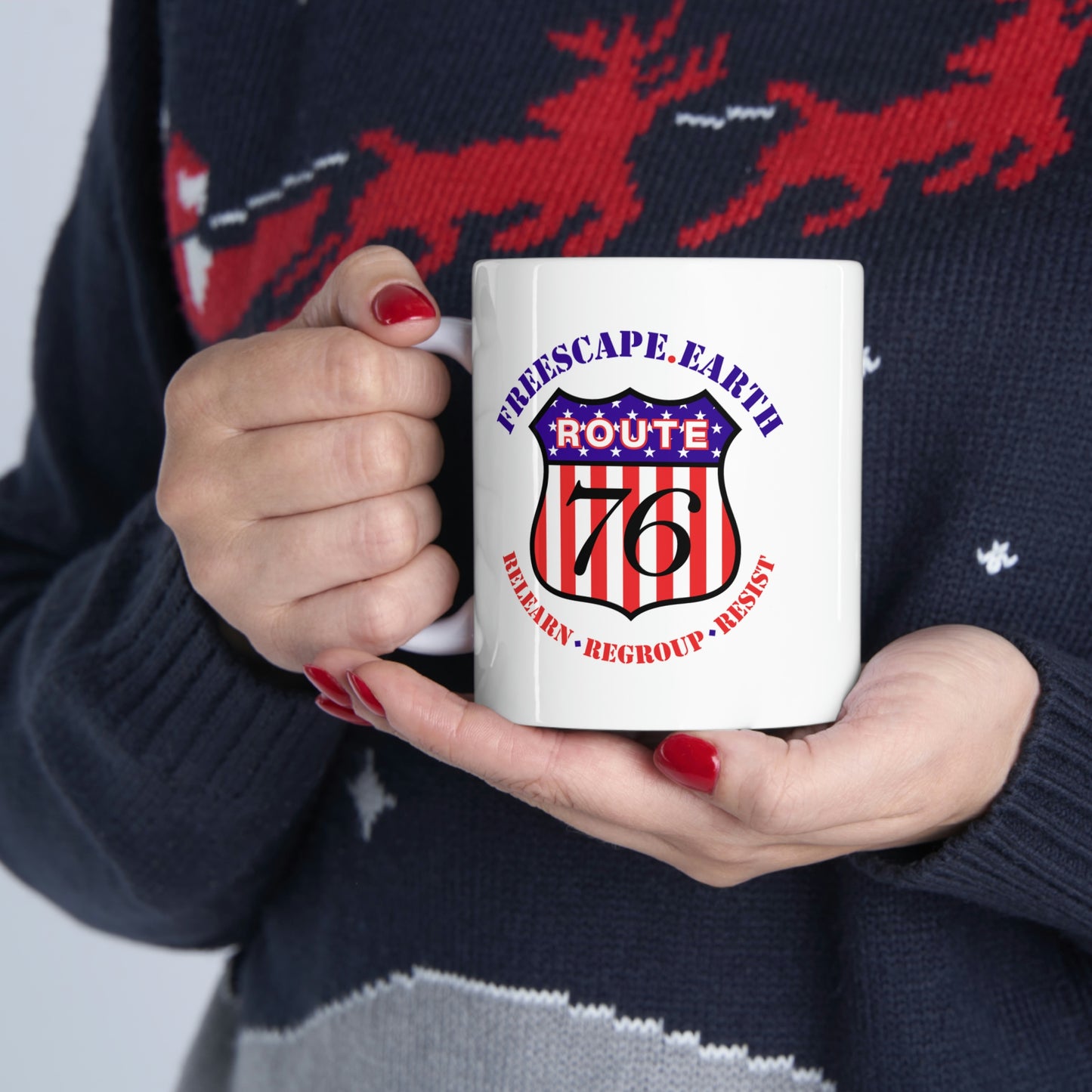 11oz White Mug: Route 76