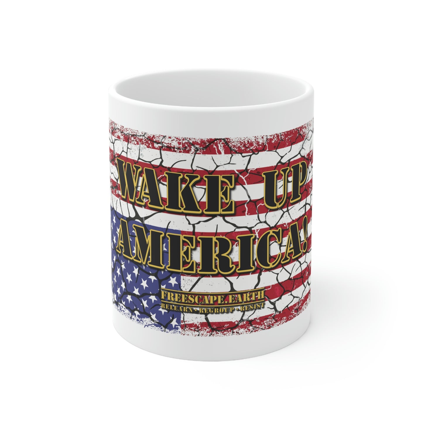 11oz White Mug: Wake Up America!