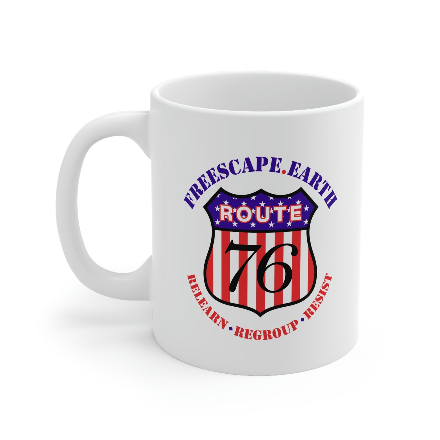 11oz White Mug: Route 76