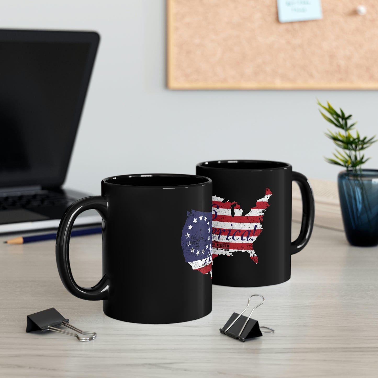 11oz Black Mug: 76 America!