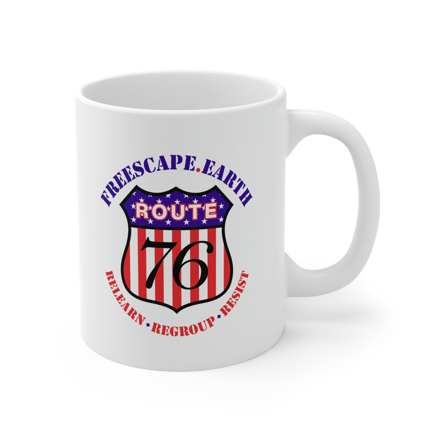 11oz White Mug: Route 76