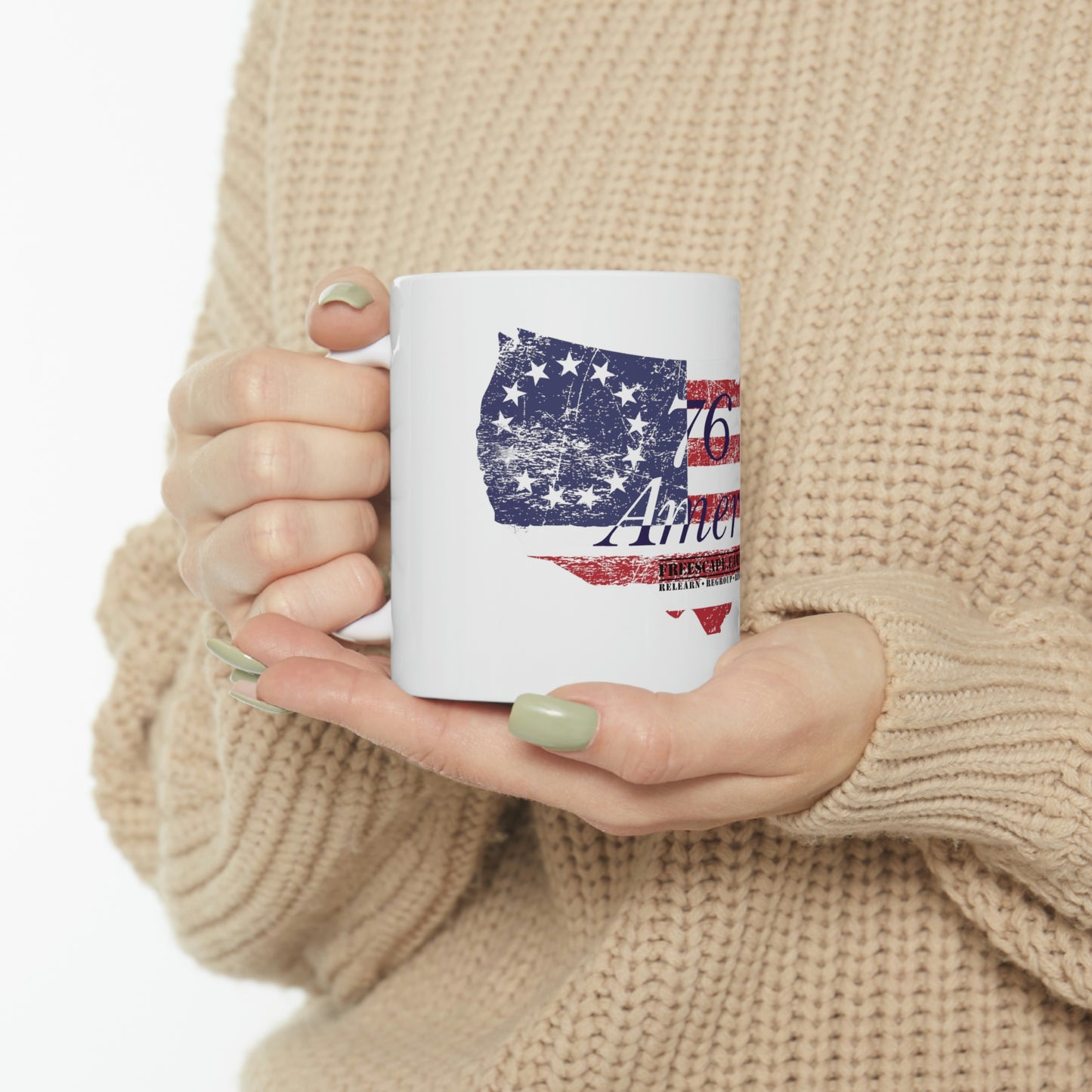 11oz White Mug: 76 America!