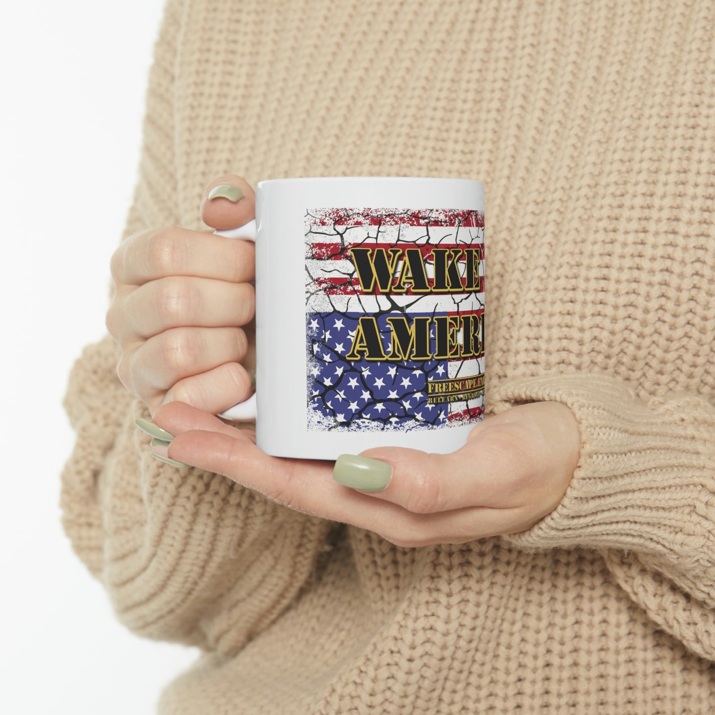 11oz White Mug: Wake Up America!