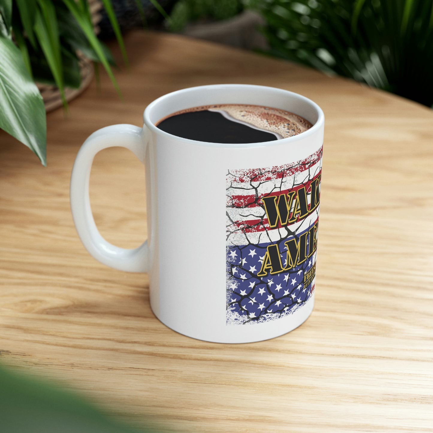 11oz White Mug: Wake Up America!