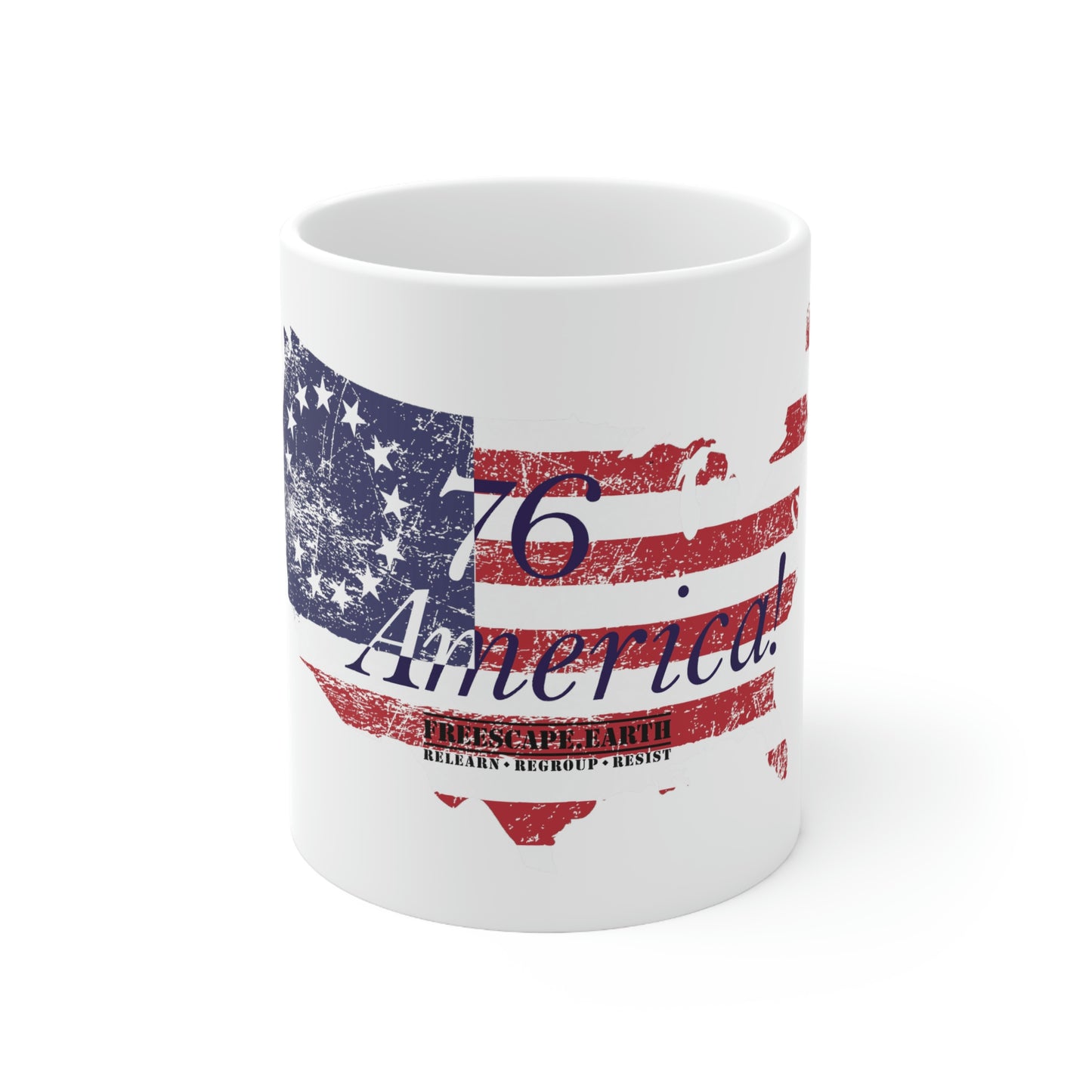 11oz White Mug: 76 America!